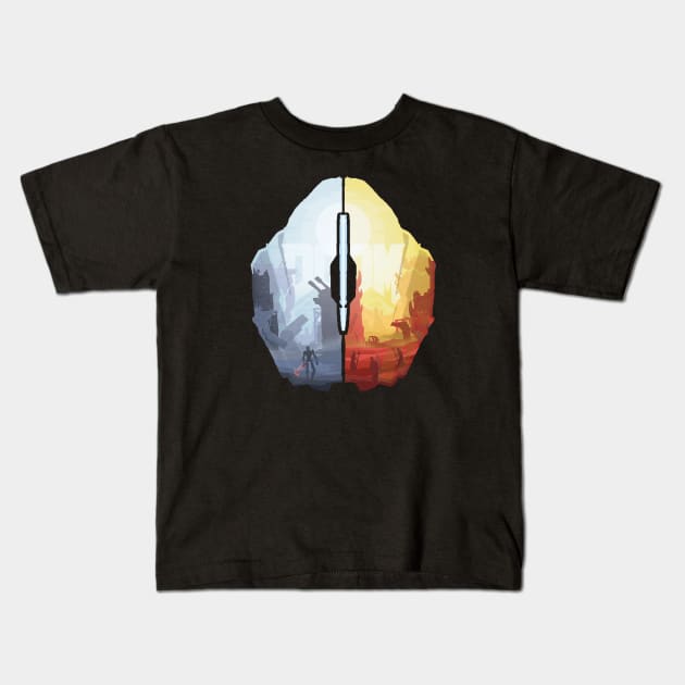 Humanity vs Hell:Doom Eternal Kids T-Shirt by Vertei